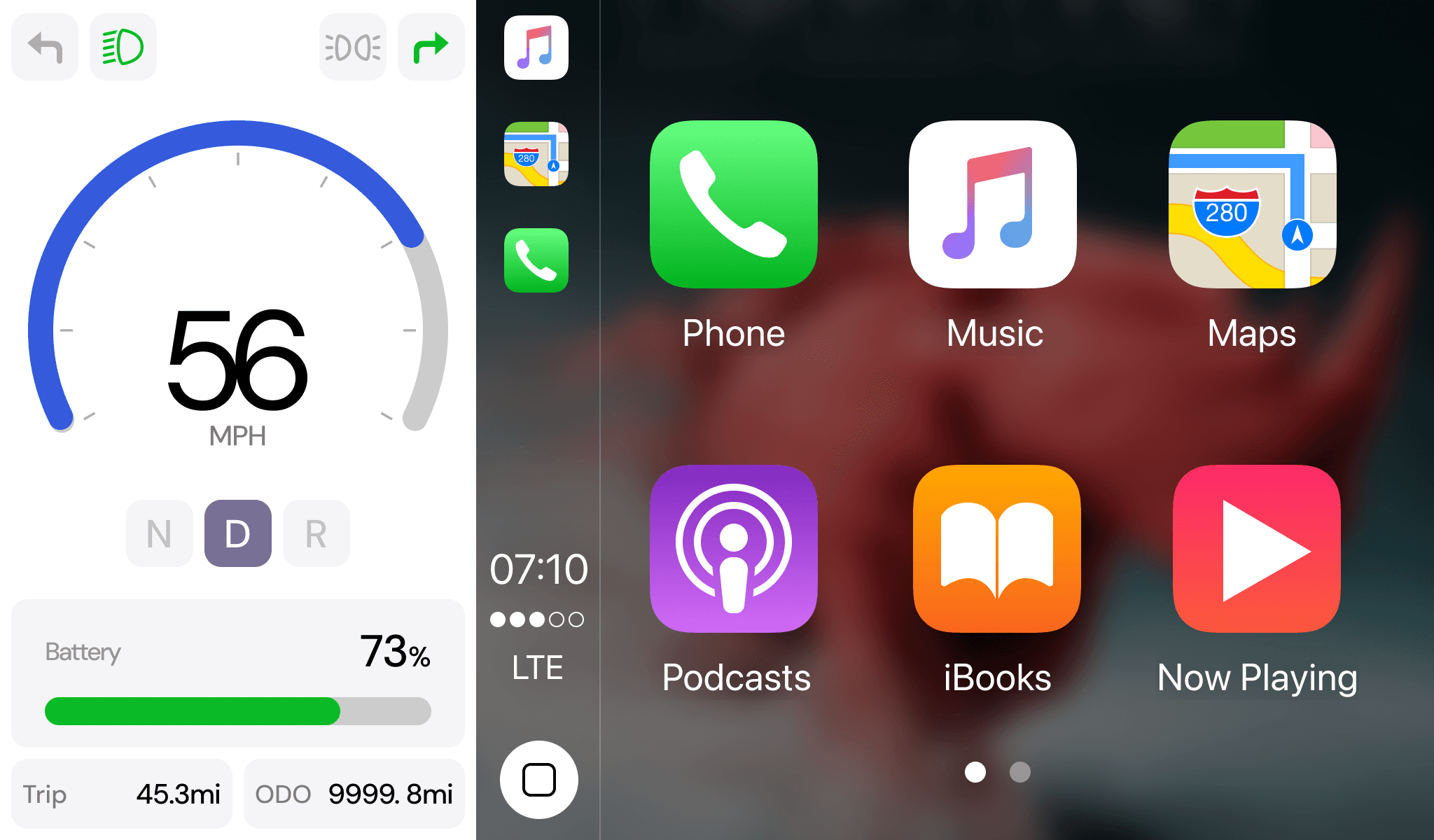 Keogram Display running a rich in-vehicle infotainment interface